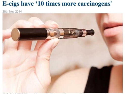 e-cigs found to have ten times the cancer causing substances of tobacco